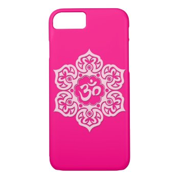 Pink Lotus Flower Om Iphone 8/7 Case by JeffBartels at Zazzle