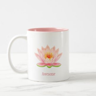 Pink Lotus Flower on White