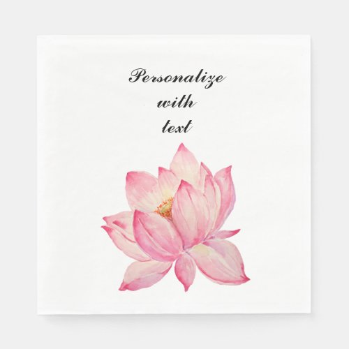 Pink Lotus Flower Paper Napkins