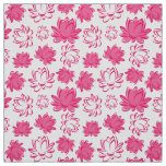 Pink Lotus Flower Pattern Fabric