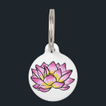 Pink Lotus Flower Pet ID Tag<br><div class="desc">Achieve union of the spirit, body and mind with this Lotus design</div>