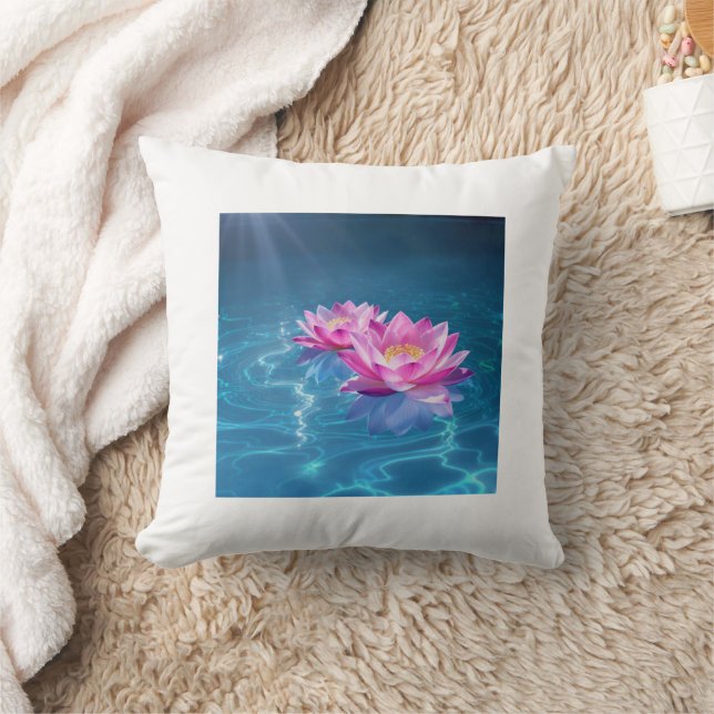 Pink Lotus Flower Pillow | Zen Yoga & Meditation D (Blanket)