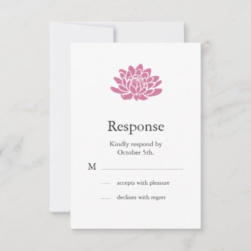 Pink Lotus Flower RSVP (white)