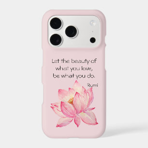 Pink Lotus Flower Rumi Beauty Quote iPhone 17 Pro Case