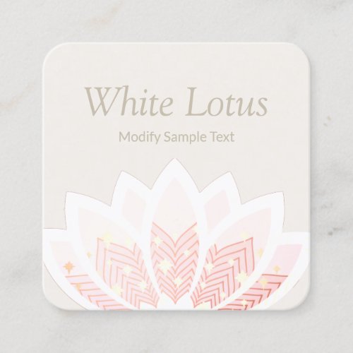 Pink Lotus Flower Square Business Card