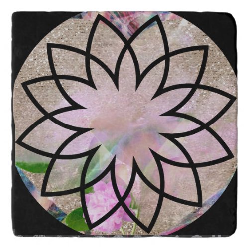 Pink Lotus Flower symbol of true love home decor Trivet