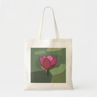 Pink Lotus Flower Tote Bag
