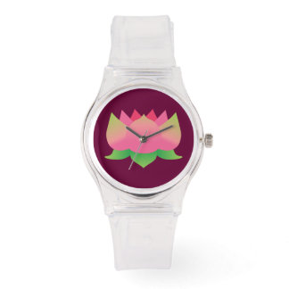 Pink Lotus Flower Watch