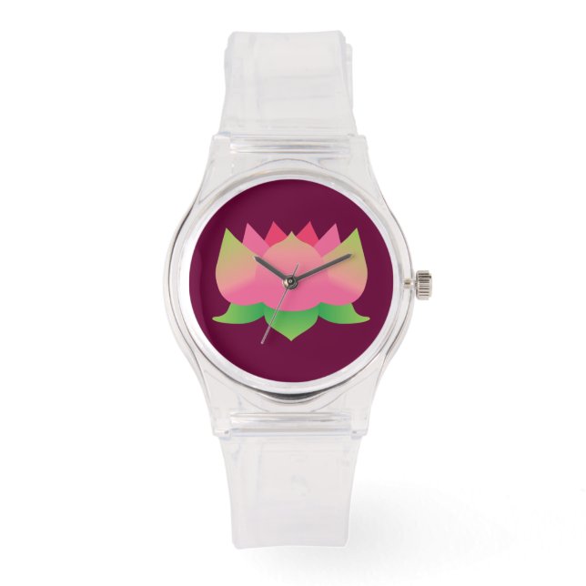 Pink Lotus Flower Watch (Front)