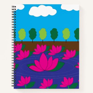 Pink Lotus Flower Water Garden    