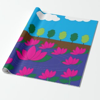 Pink Lotus Flower Water Garden 