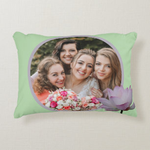 Pink Lotus Flower Wedding Bridesmaid Accent Pillow