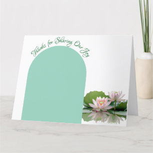 Pink Lotus Flower Wedding Bridesmaid Thank You Card