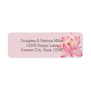 Pink Lotus Flower Wedding Label
