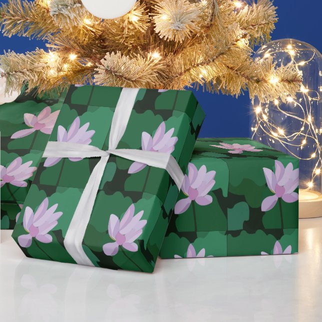 Pink Lotus Flower Wrapping Paper (Holidays)