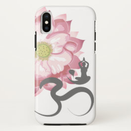 Pink Lotus Flower Yoga Indian Spiritual Om Symbol iPhone X Case