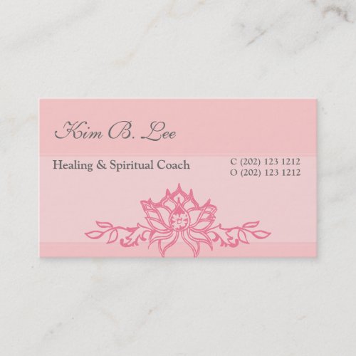 Pink Lotus Flower Business Card