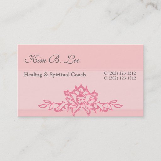 Customizable Pink Lotus Flower Business Card