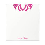 Pink Lotus Flower Yoga Instructor Holistic Classic Notepad at Zazzle