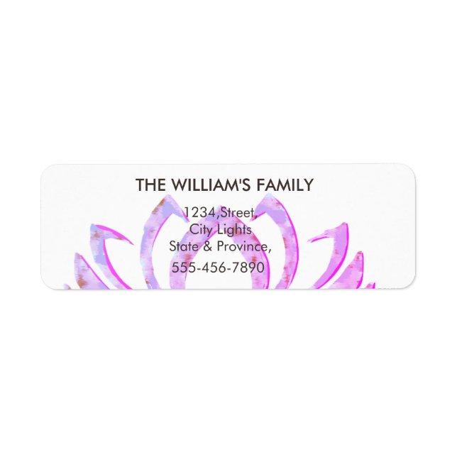 Pink Lotus Flower Yoga Meditation Massage Fitness Label (Front)