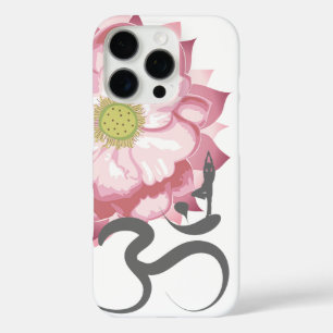 Pink Lotus Flower Yoga & Zen Calligraphy Om Aum iPhone 16 Pro Case