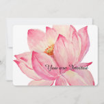 Pink Lotus Flowers Birthday Invitation