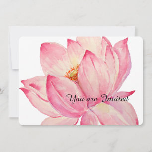 Pink Lotus Flowers Birthday Invitation