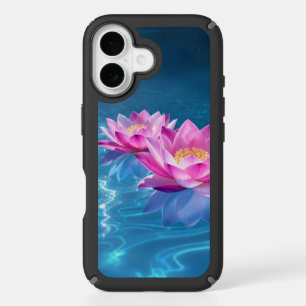 Pink Lotus Flowers Floating on Crystal Blue Water iPhone 16 Case
