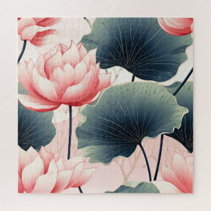Pink Lotus Flowers Jigsaw Puzzle