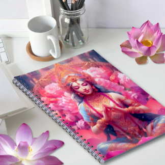 Pink Lotus Goddess of Prosperity - Lakshmi Notebook