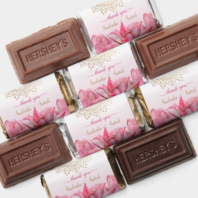 Pink lotus gold mandala Indian wedding favors (Assorted)