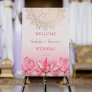 Pink lotus gold mandala Indian wedding welcome Foam Board