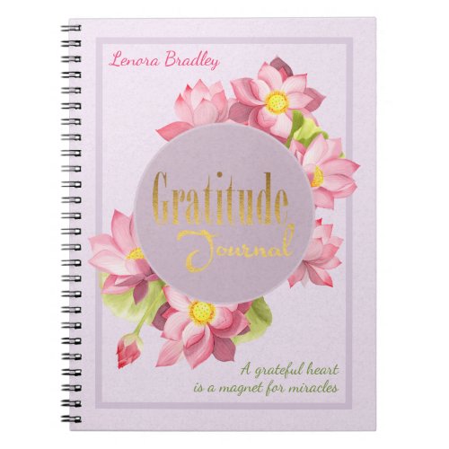 Pink Lotus Gratitude Journal