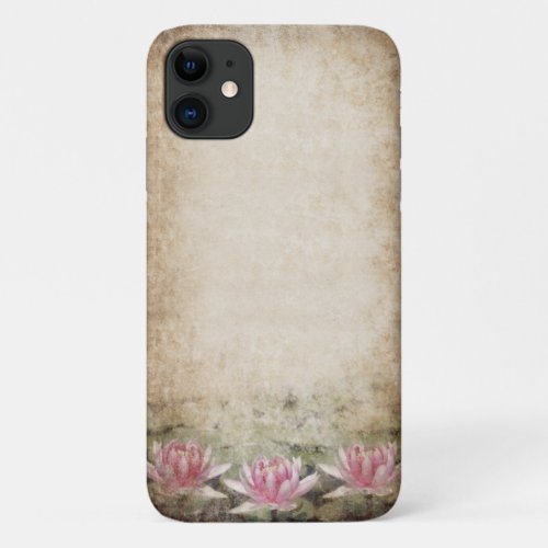 Pink Lotus Grunge iPhone 11 Case