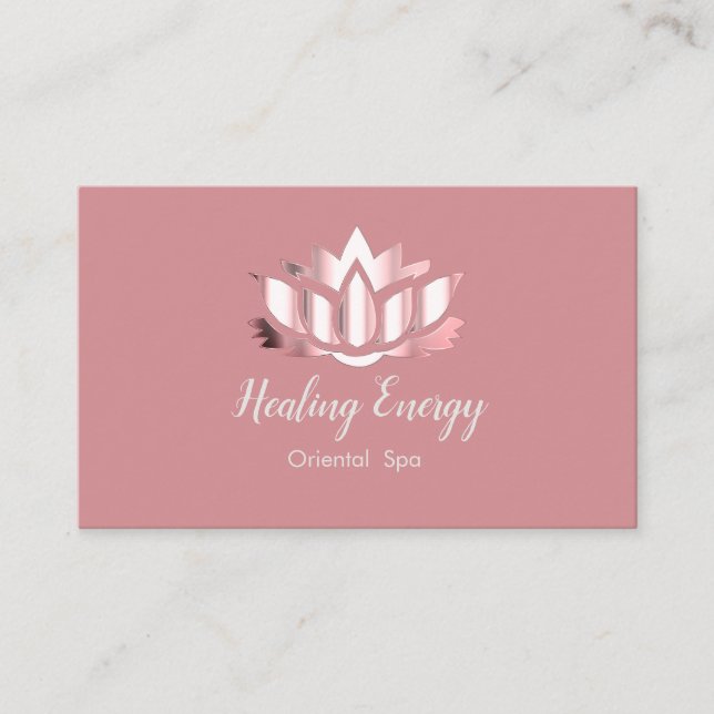Pink lotus   -  healing energy business card (Front)