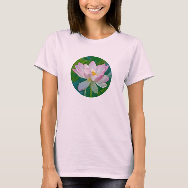 Pink Lotus in Circle T Shirt #2521 (Front)