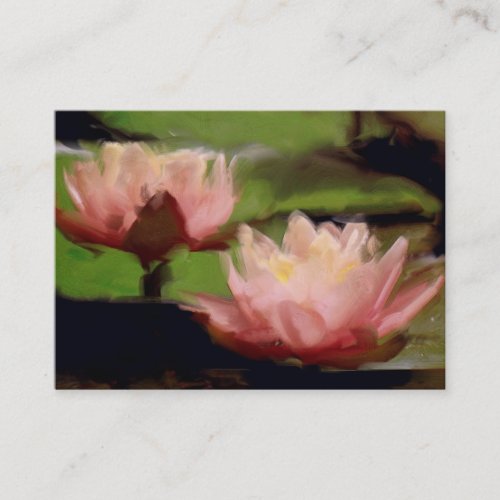 Pink Lotus in Oils Business Card