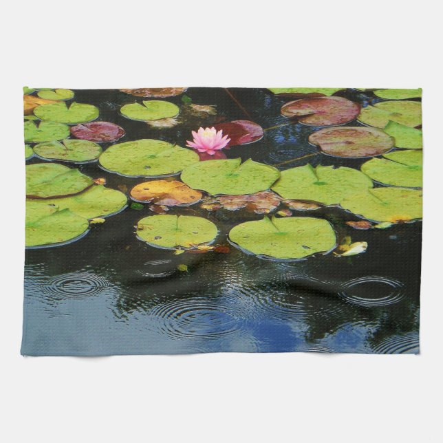 Pink lotus in Rain Towel (Horizontal)