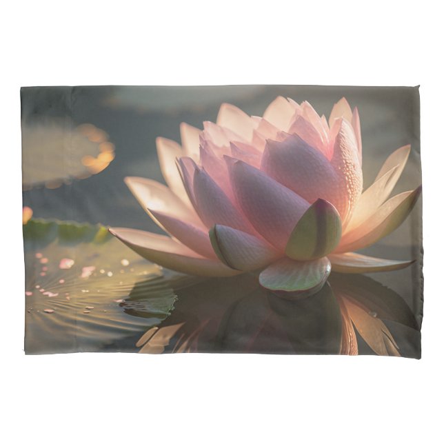 Pink Lotus in the Morning Light Pillowcase (Front)