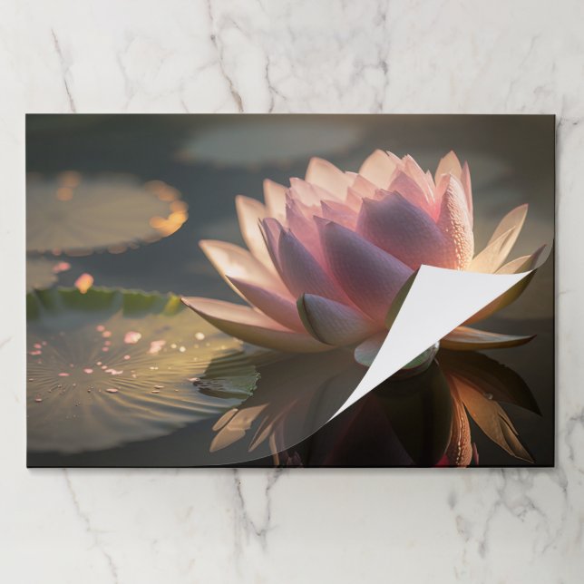 Pink Lotus in the Morning Light Tearaway Placemat (Folded)