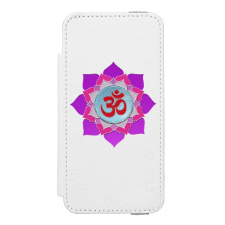 Pink lotus wallet case for iPhone SE/5/5s