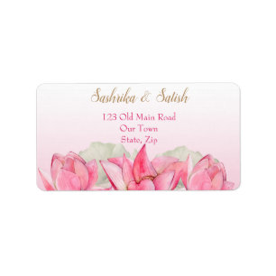 Pink lotus  Indian wedding  Label