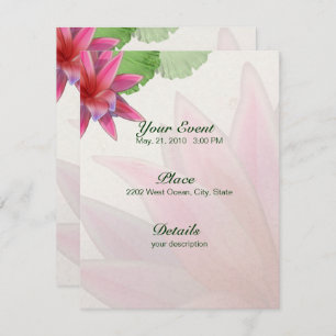 Pink Lotus Invitation 4.25 x 5.5