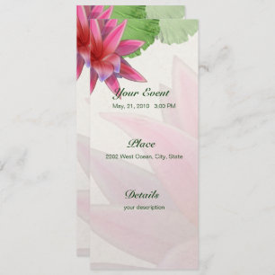 Pink Lotus Invitation 4 x 9.25