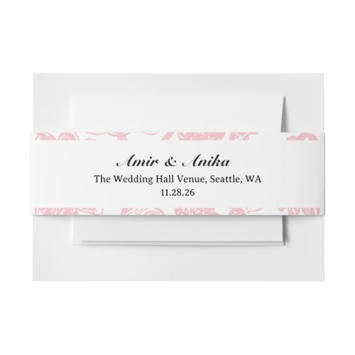 Pink Lotus Lanterns Indian Wedding Mail Envelope Invitation Belly Band