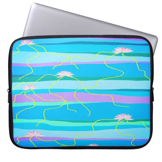 Pink Lotus Laptop Sleeve (Front)