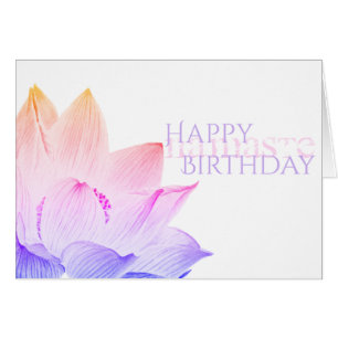 *~* Pink Lotus Lavender Birthday Namaste Cards