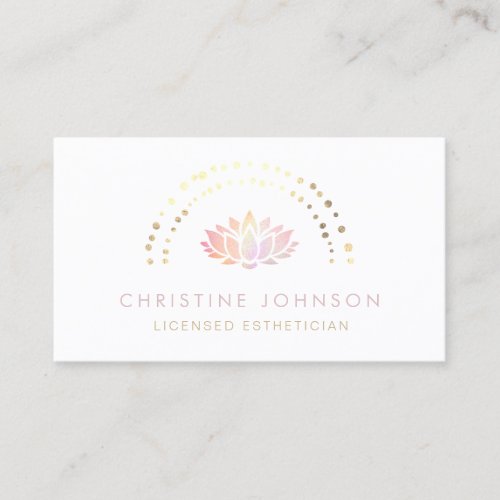 pink lotus licensed esthetician business card