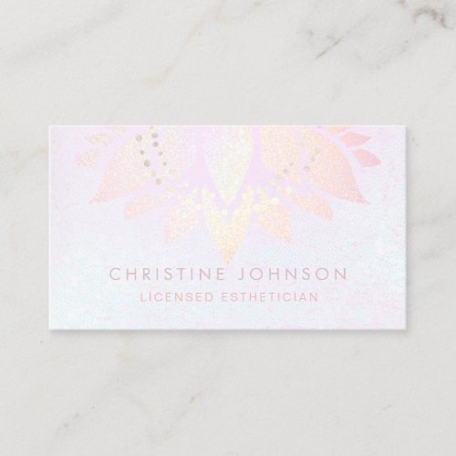 pink lotus licensed esthetician salon spa business card