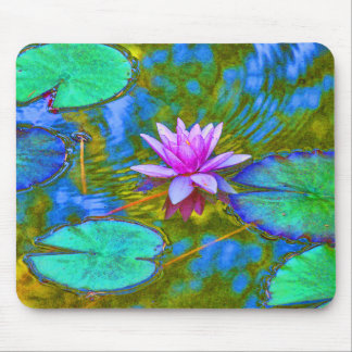 Pink Lotus Lilypad - Beautiful Photo - Yoga Theme Mouse Pad